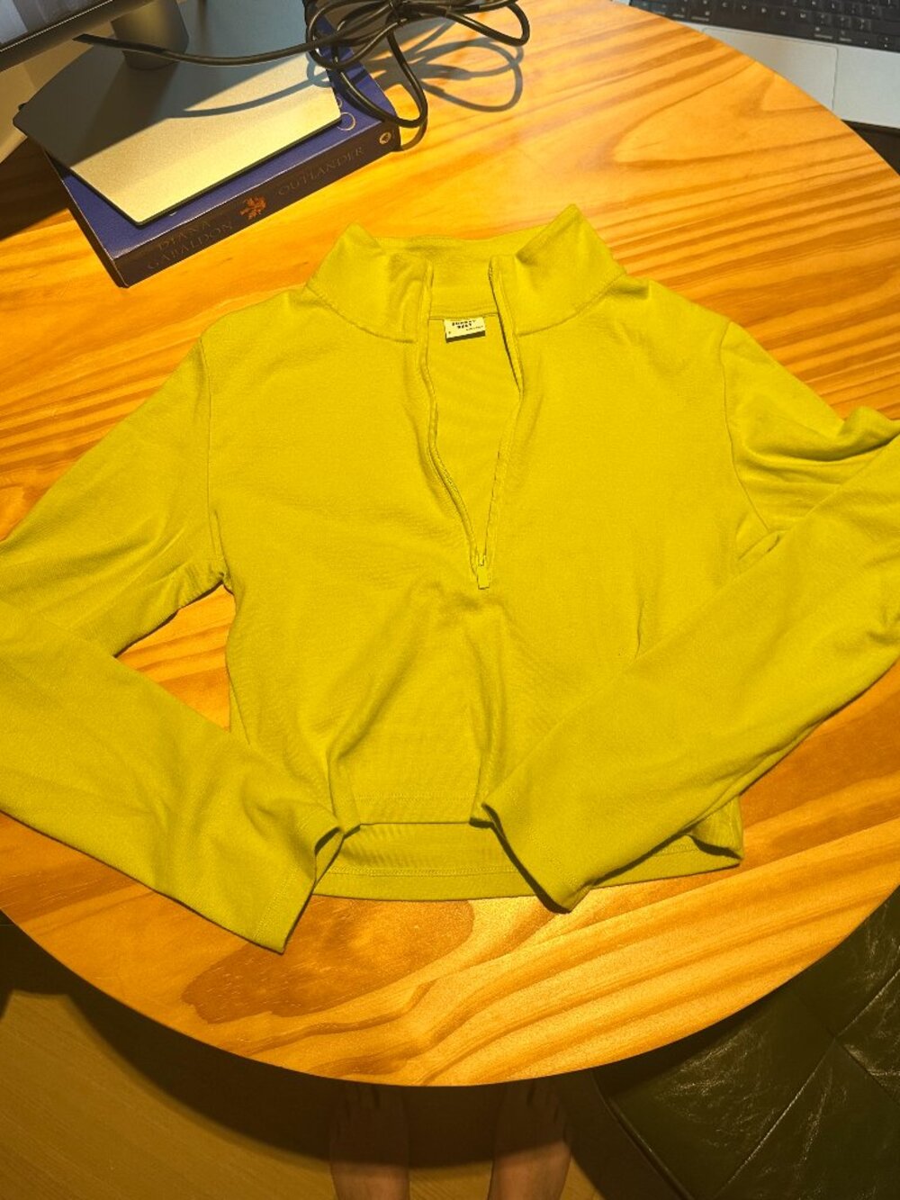 Sunday Best Zip-Up Top Lime Green Size S